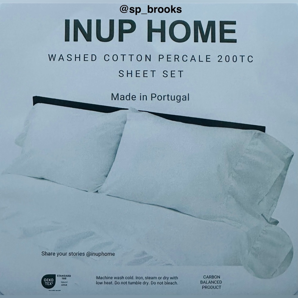🎁INUP Home Sheet Set - King - White - Made in Portugal Ruffle Cotton Sheet Set